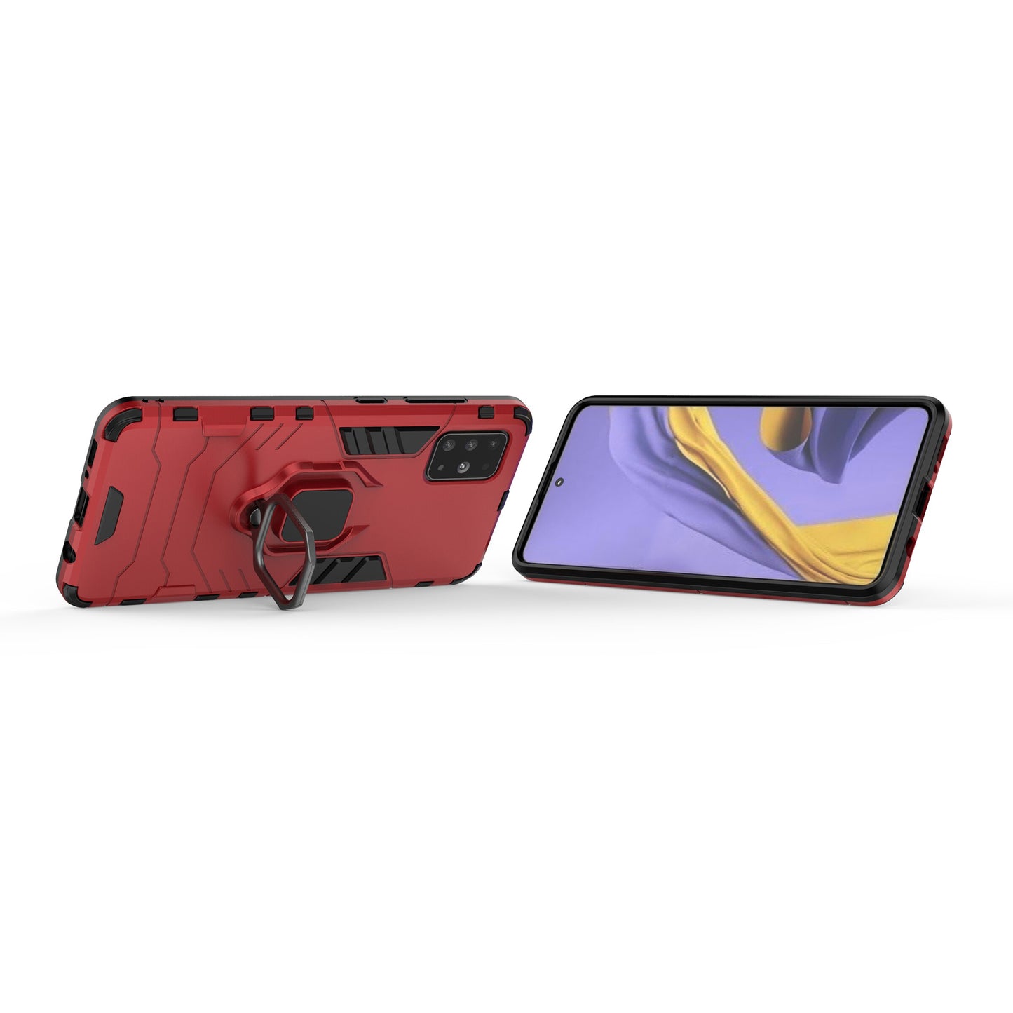 2-in-1 Plastic + TPU Phone Case Shell with Foldable Kickstand for Samsung Galaxy A51