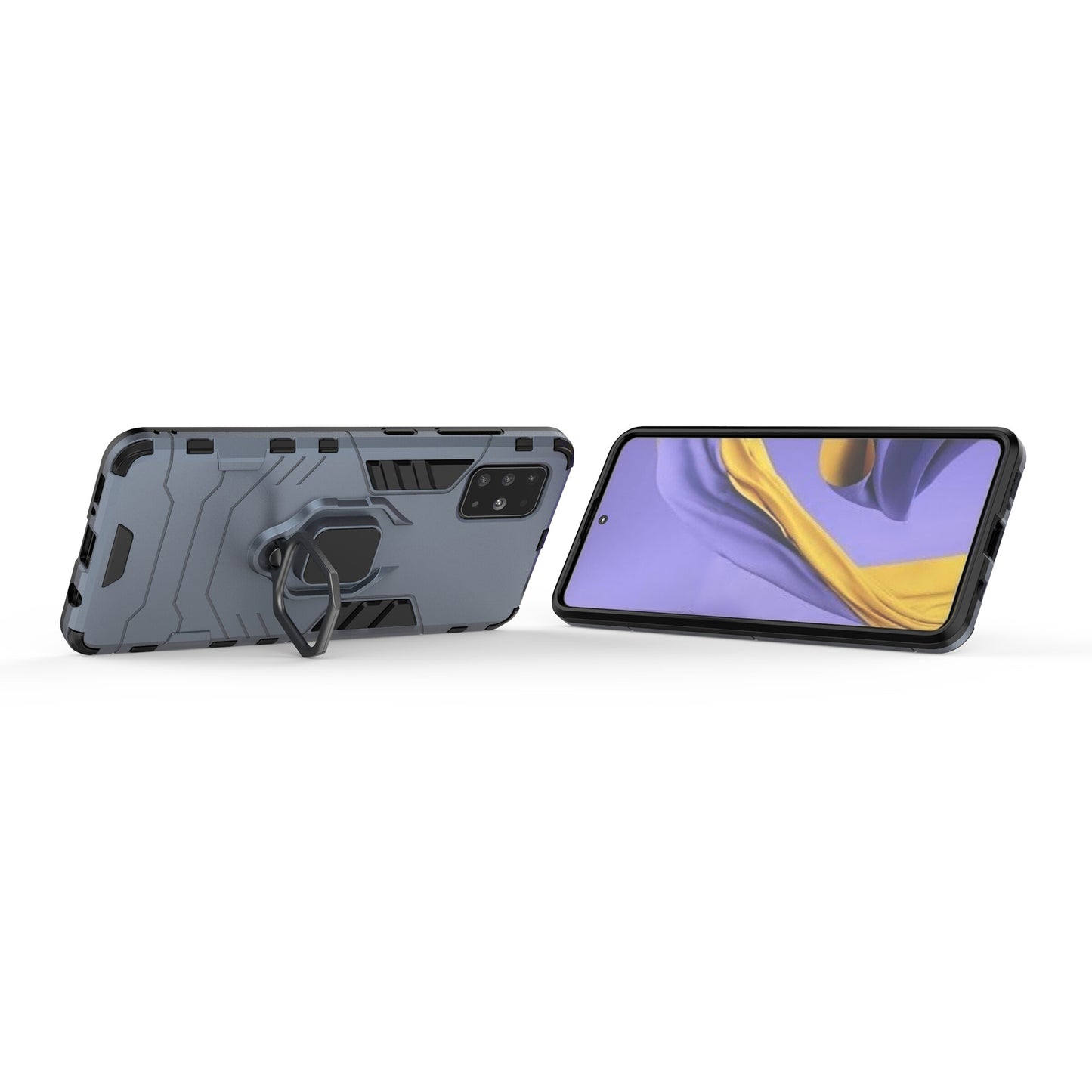 2-in-1 Plastic + TPU Phone Case Shell with Foldable Kickstand for Samsung Galaxy A51