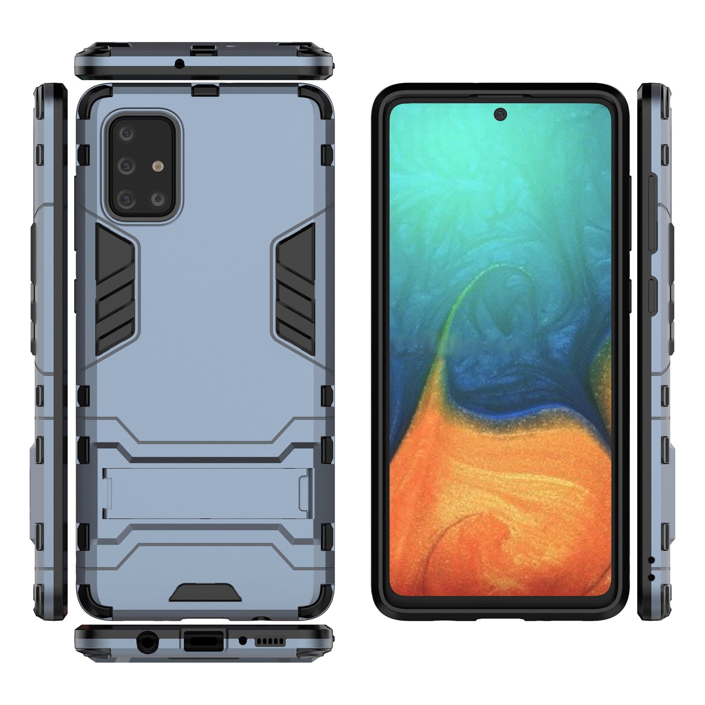 2-in-1 PC + TPU Phone Shell with Kickstand for Samsung Galaxy A71