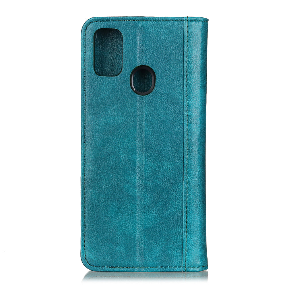 Litchi Skin Auto-absorbed Split Leather Phone Case for Samsung Galaxy A21s