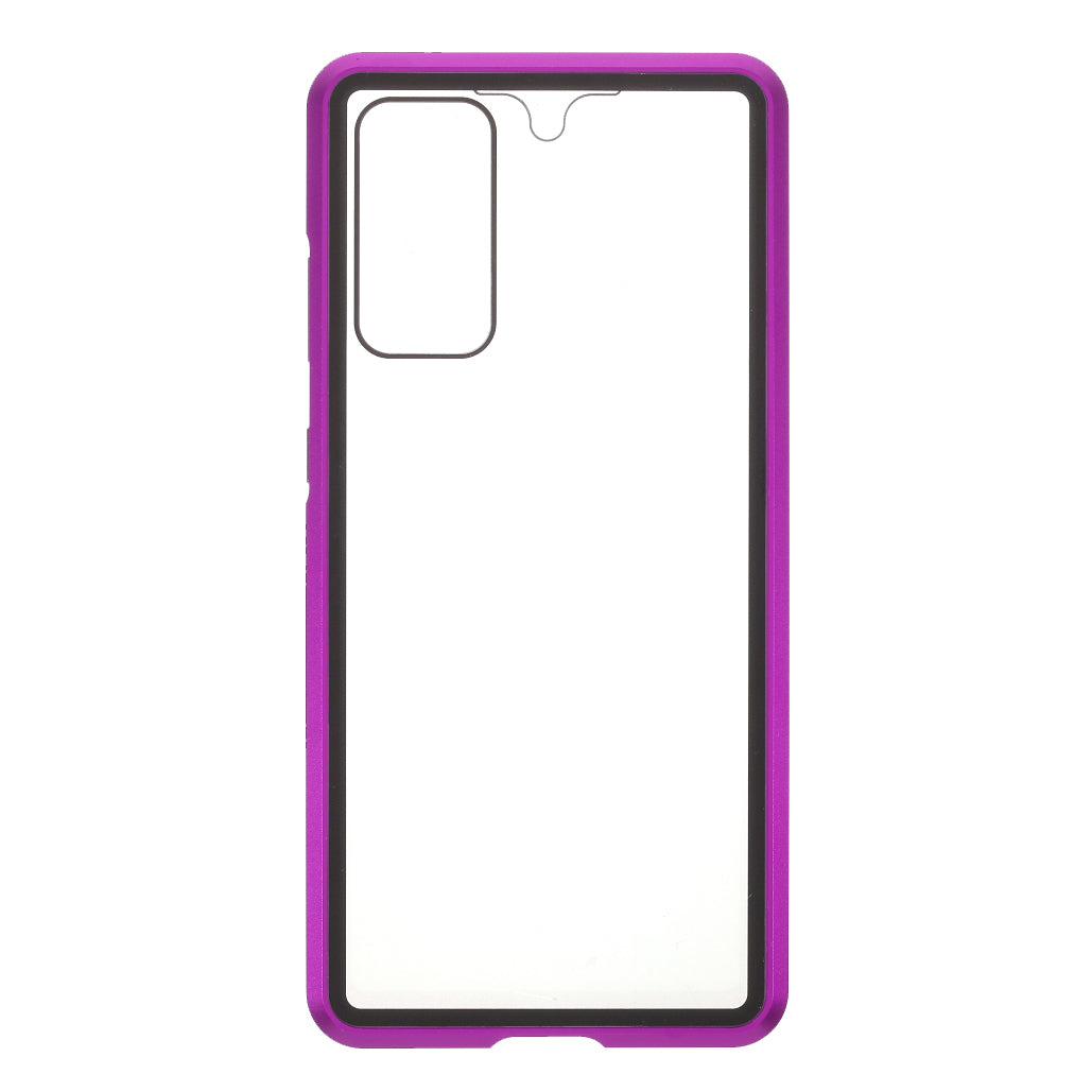 For Samsung Galaxy S20 FE 4G/5G/S20 Lite/S20 FE 2022 Double-sided Tempered Glass + Magnetic Metal Frame Phone Case