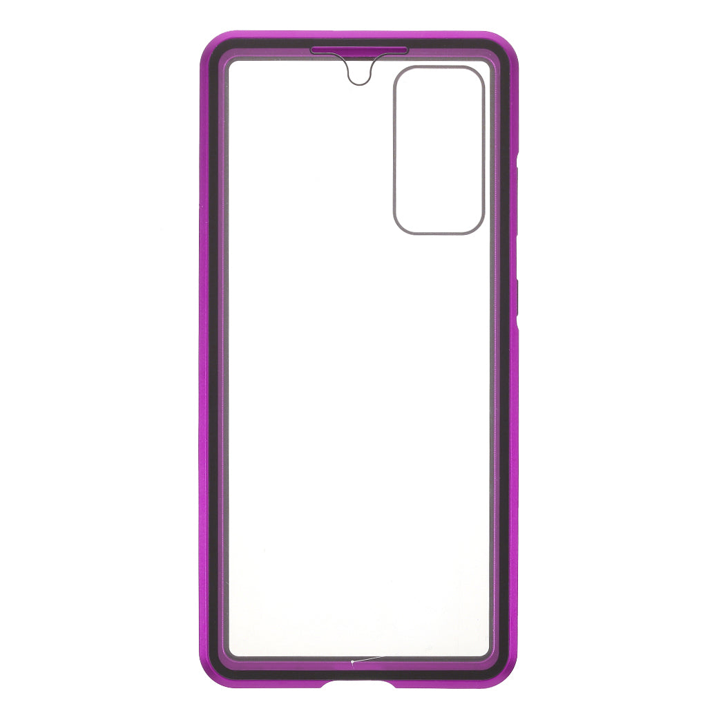 For Samsung Galaxy S20 FE 4G/5G/S20 Lite/S20 FE 2022 Double-sided Tempered Glass + Magnetic Metal Frame Phone Case