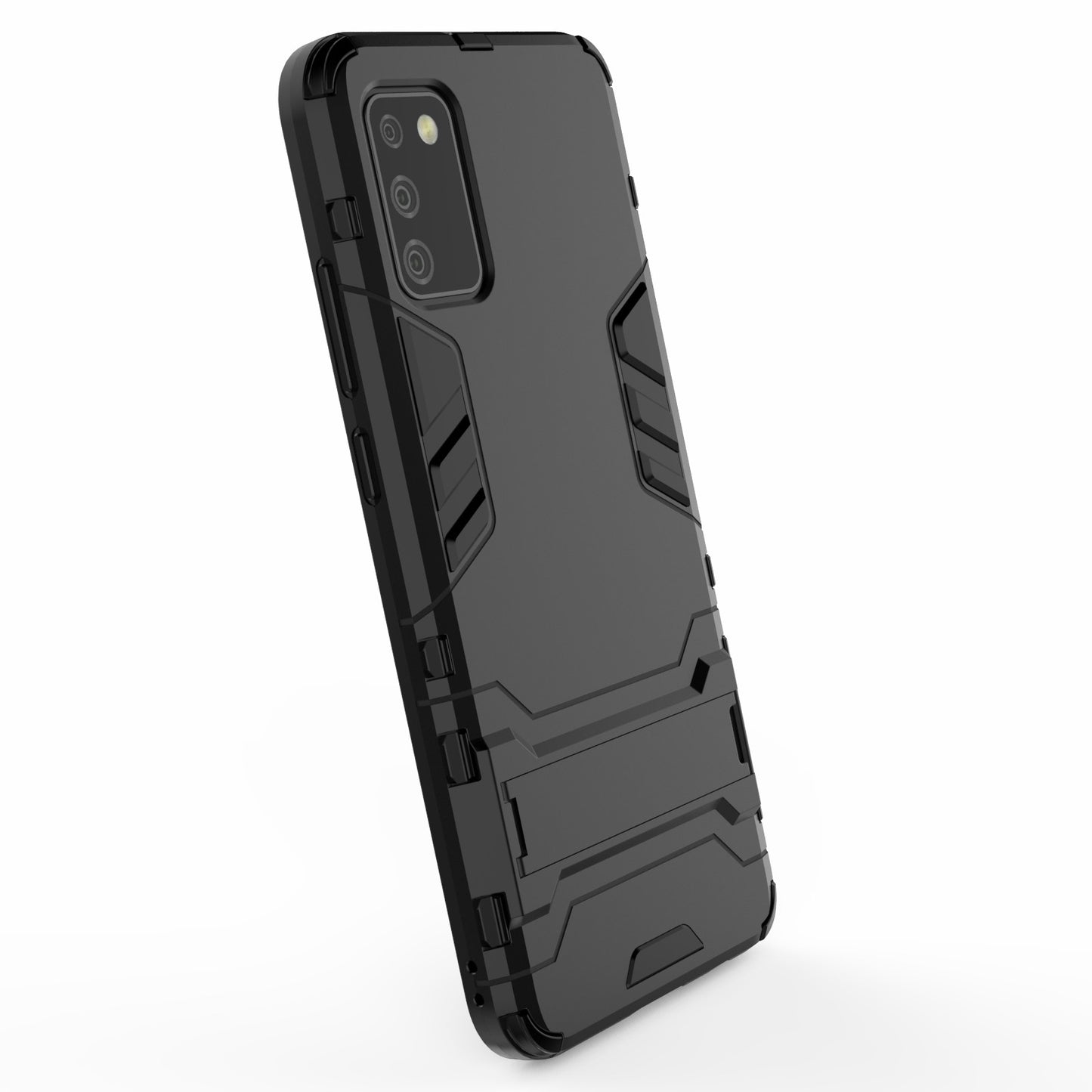 2 in 1 Kickstand Case PC + TPU Combo Phone Shell for Samsung Galaxy A02s (166.5x75.9x9.2mm)