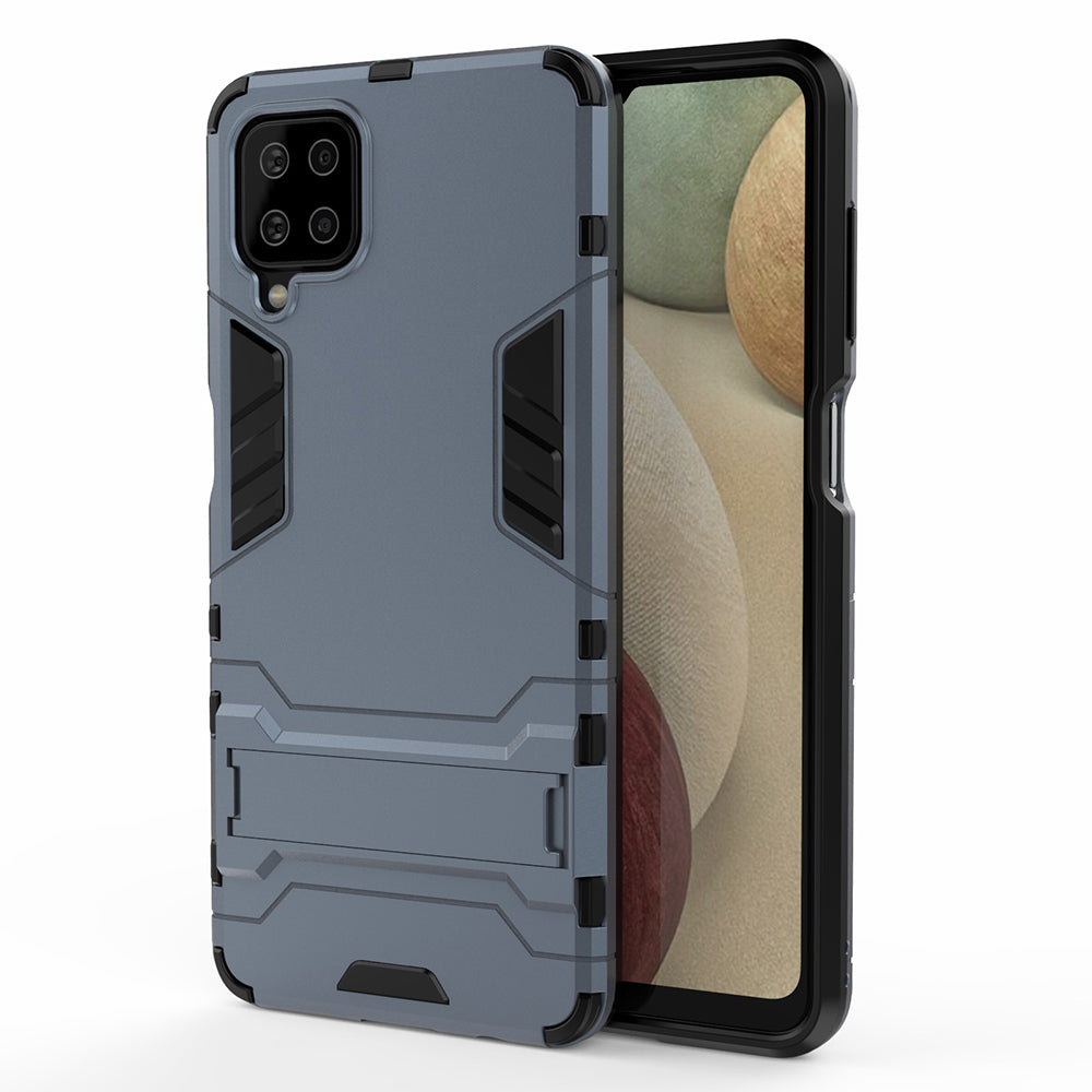 2 in 1 Kickstand Plastic + TPU Hybrid Mobile Phone Case Cover for Samsung Galaxy A12