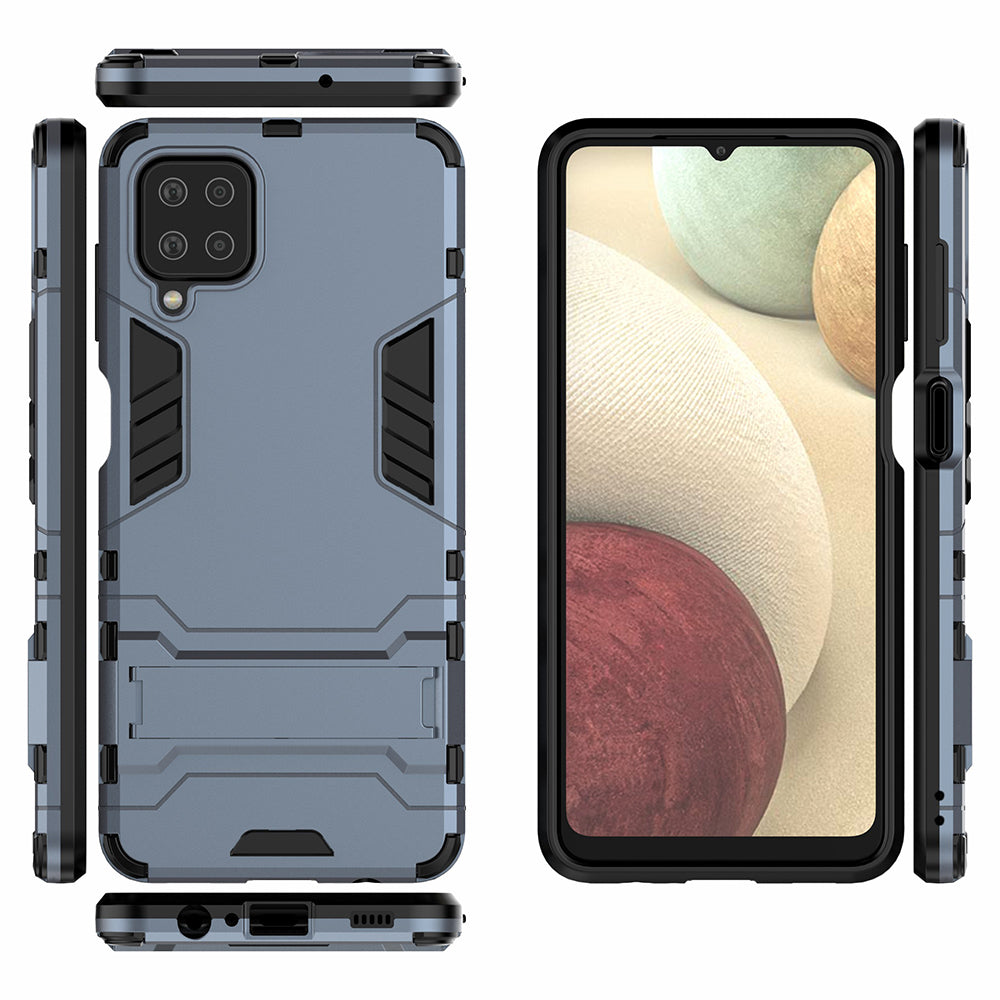 2 in 1 Kickstand Plastic + TPU Hybrid Mobile Phone Case Cover for Samsung Galaxy A12