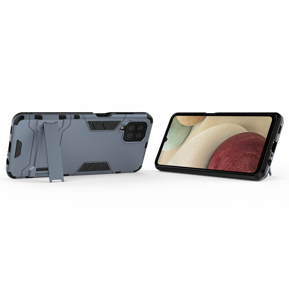 2 in 1 Kickstand Plastic + TPU Hybrid Mobile Phone Case Cover for Samsung Galaxy A12