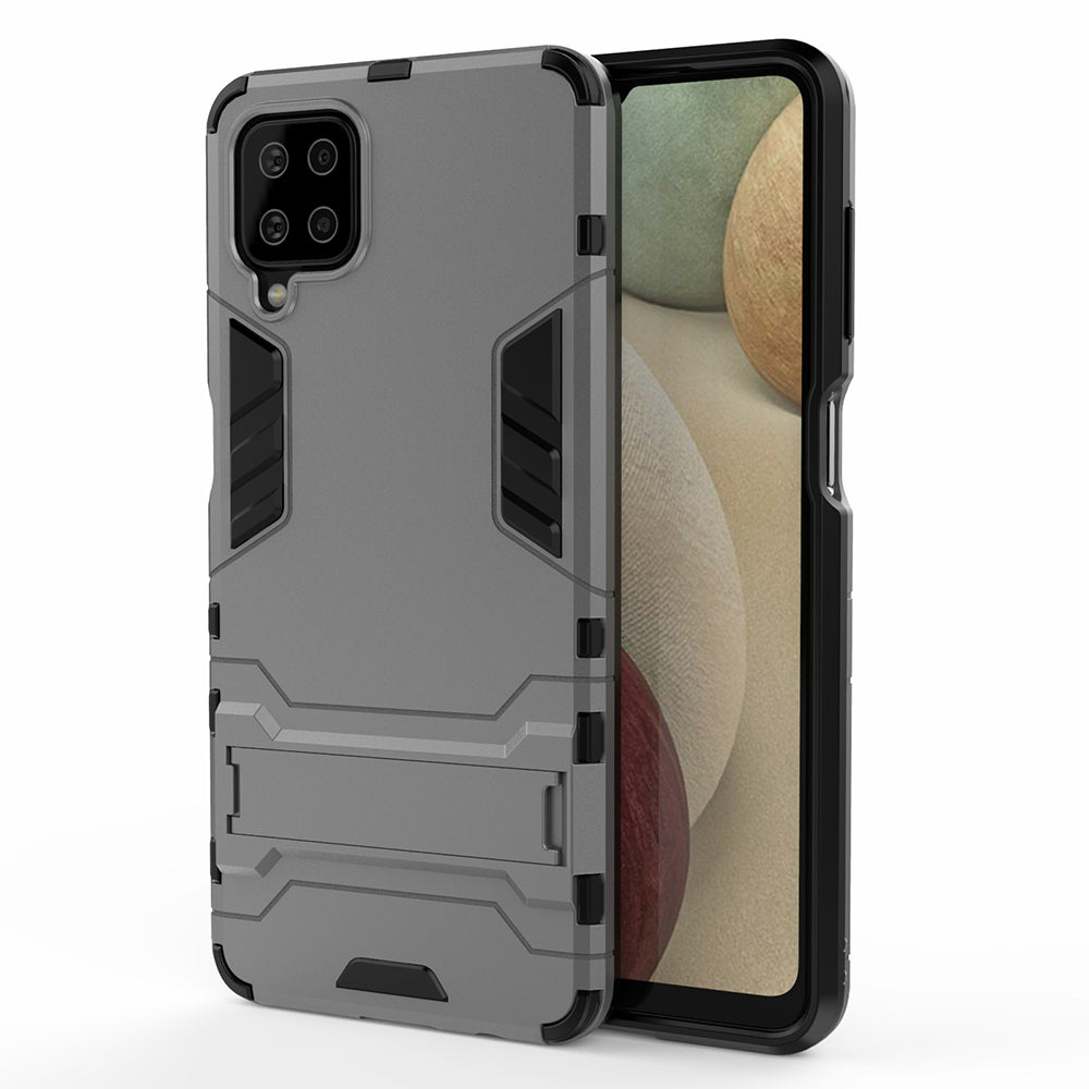 2 in 1 Kickstand Plastic + TPU Hybrid Mobile Phone Case Cover for Samsung Galaxy A12