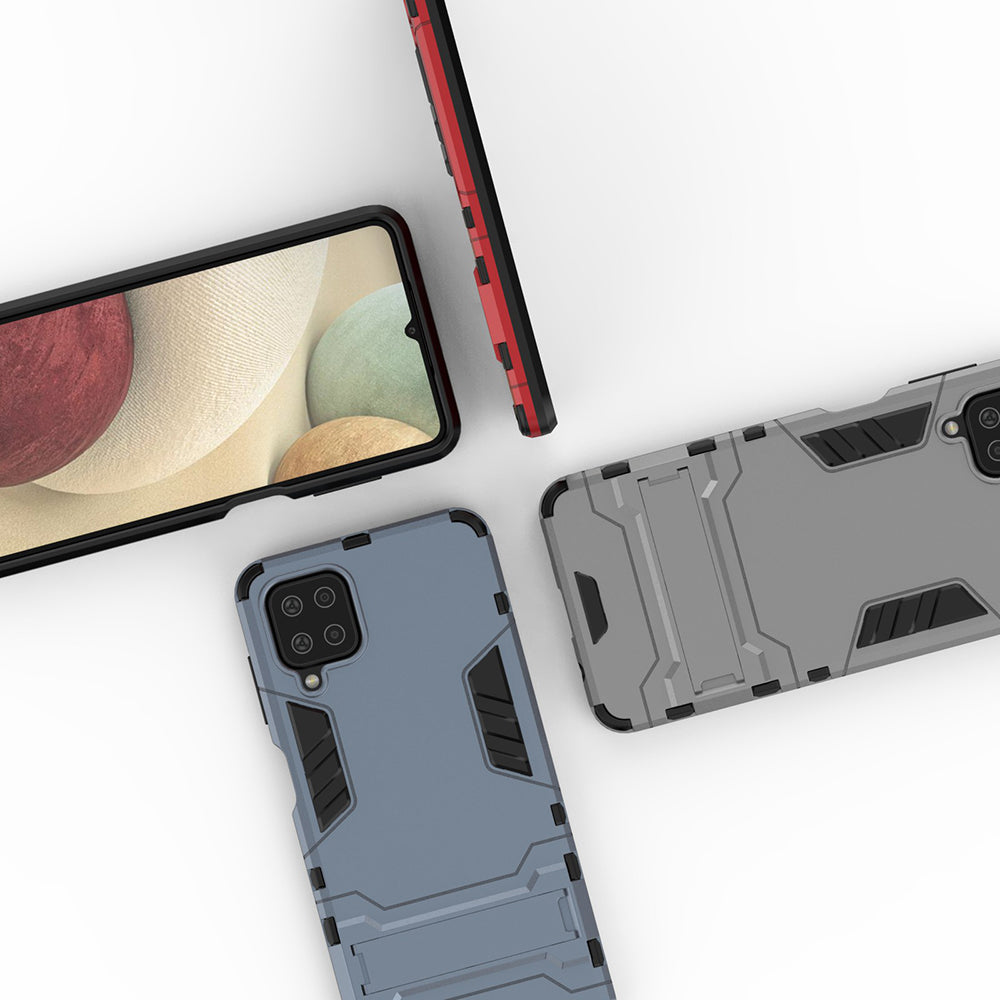 2 in 1 Kickstand Plastic + TPU Hybrid Mobile Phone Case Cover for Samsung Galaxy A12