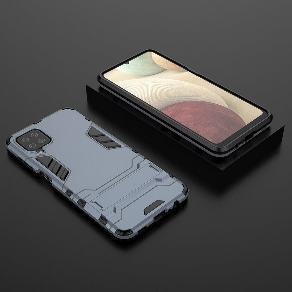 2 in 1 Kickstand Plastic + TPU Hybrid Mobile Phone Case Cover for Samsung Galaxy A12