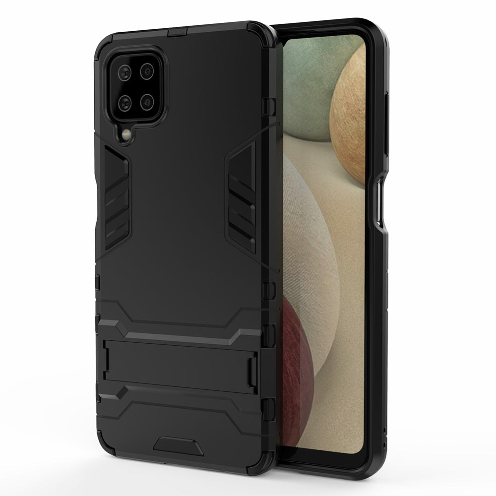 2 in 1 Kickstand Plastic + TPU Hybrid Mobile Phone Case Cover for Samsung Galaxy A12