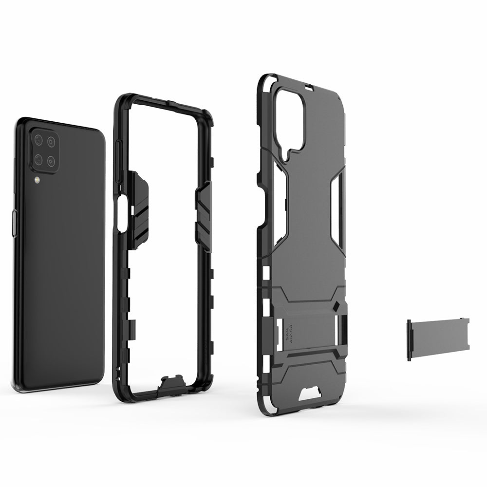 2 in 1 Kickstand Plastic + TPU Hybrid Mobile Phone Case Cover for Samsung Galaxy A12