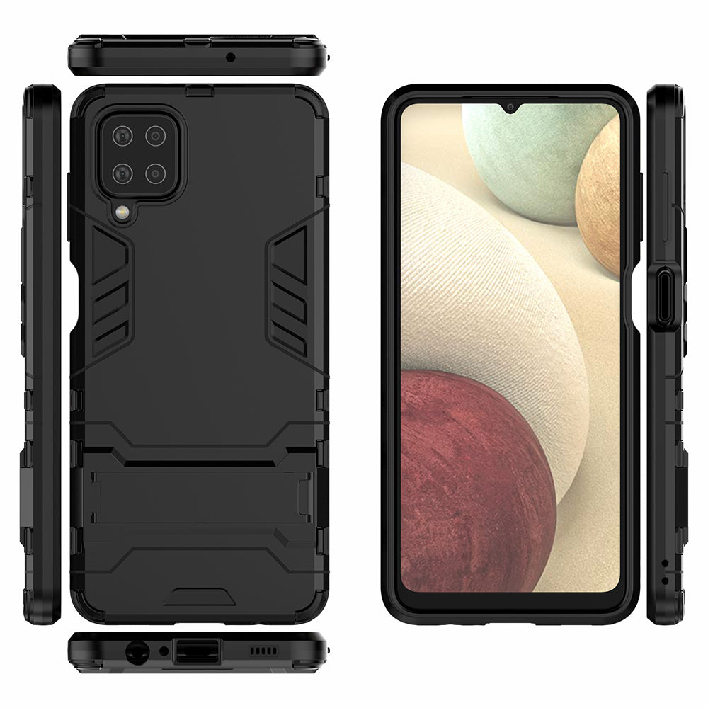 2 in 1 Kickstand Plastic + TPU Hybrid Mobile Phone Case Cover for Samsung Galaxy A12