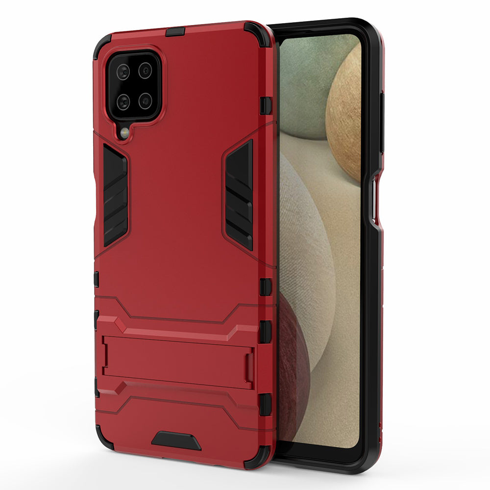 2 in 1 Kickstand Plastic + TPU Hybrid Mobile Phone Case Cover for Samsung Galaxy A12