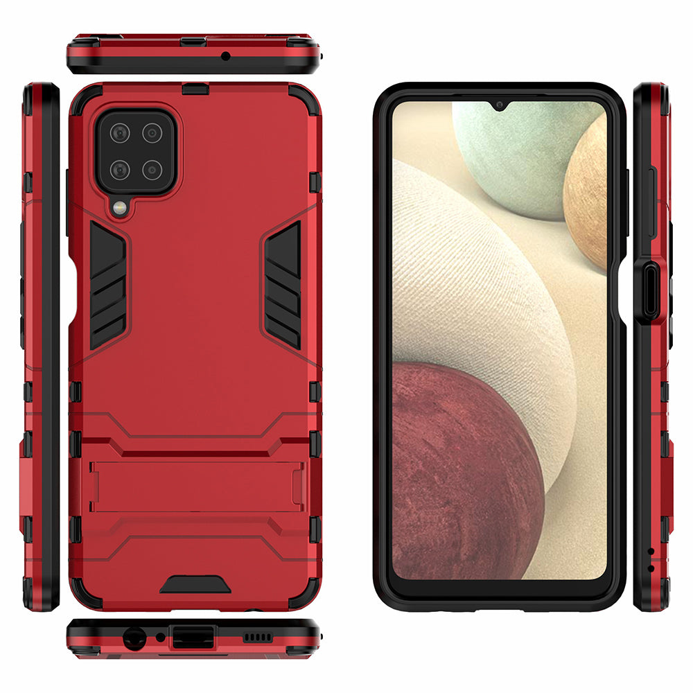 2 in 1 Kickstand Plastic + TPU Hybrid Mobile Phone Case Cover for Samsung Galaxy A12