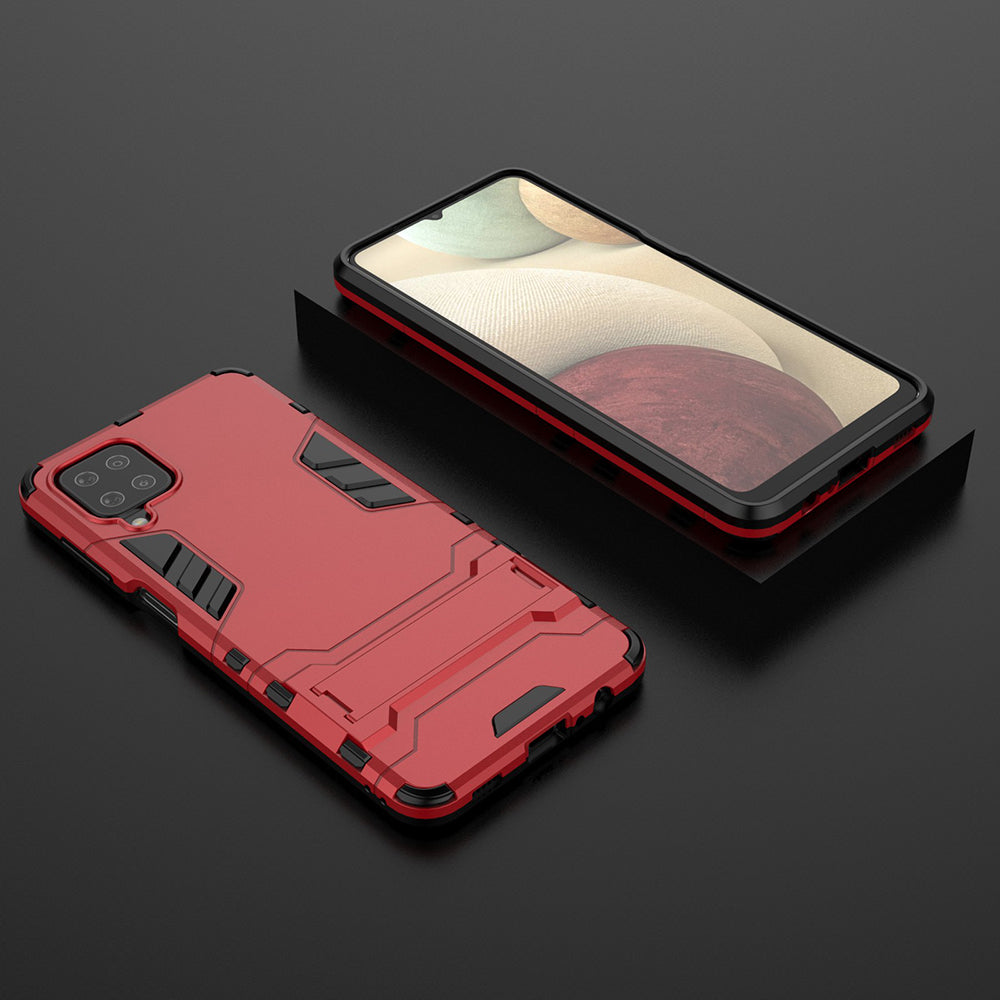 2 in 1 Kickstand Plastic + TPU Hybrid Mobile Phone Case Cover for Samsung Galaxy A12