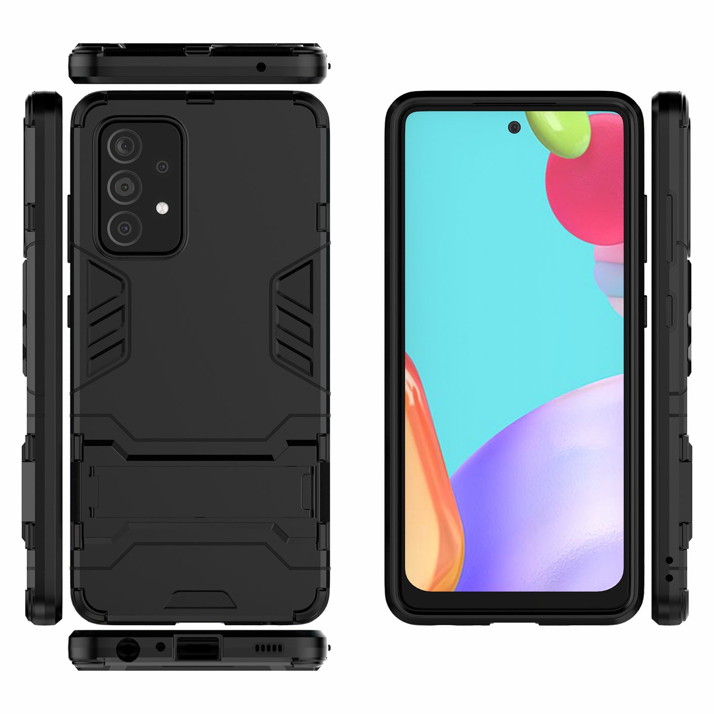 2 in 1 Kickstand Protector Plastic + TPU Hybrid Cover for Samsung Galaxy A52 4G/5G / A52s 5G