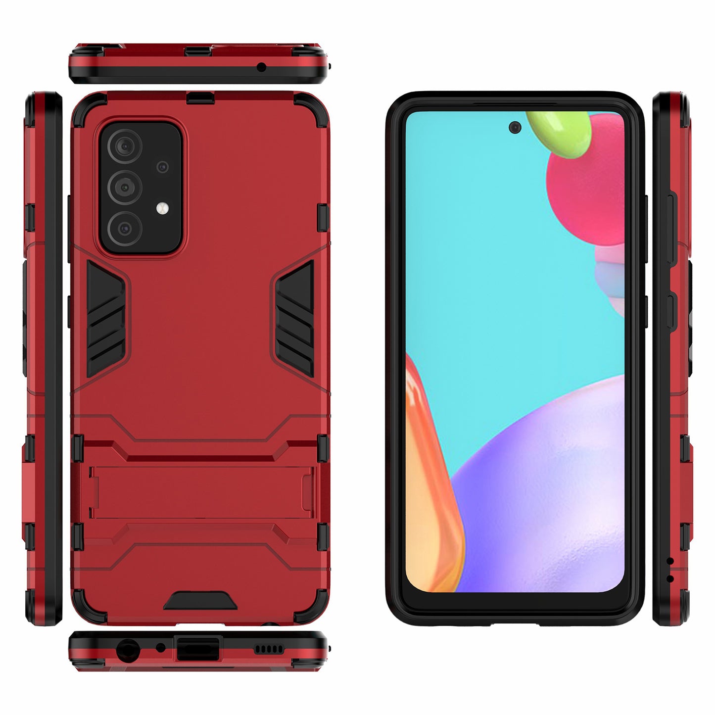 2 in 1 Kickstand Protector Plastic + TPU Hybrid Cover for Samsung Galaxy A52 4G/5G / A52s 5G