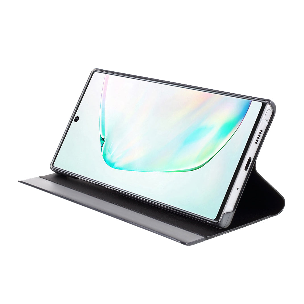 Flip Leather Auto-absorbed Protector Shell with View Window and Stand for Samsung Galaxy Note 10 Plus
