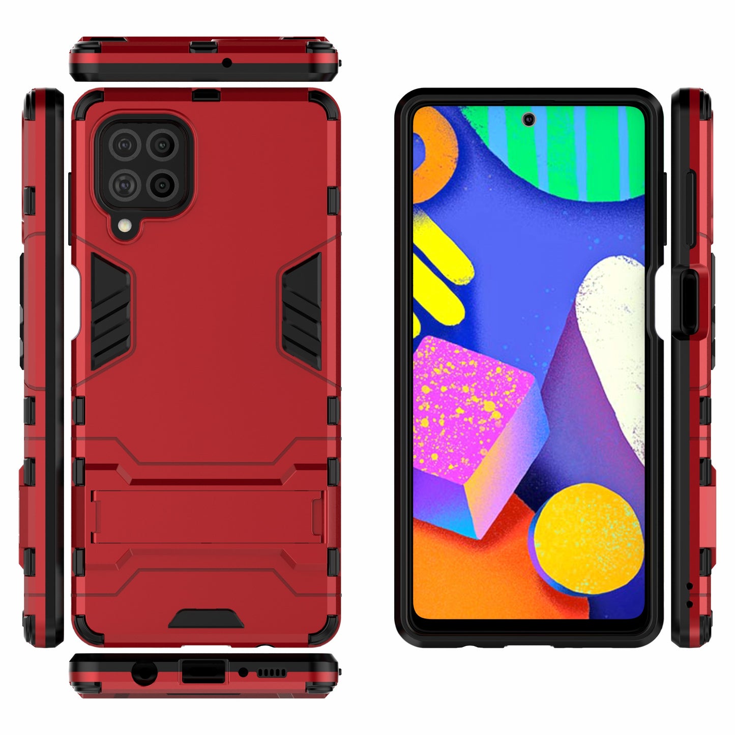 2-in-1 Kickstand PC + TPU Combo Phone Shell for Samsung Galaxy F62 / M62