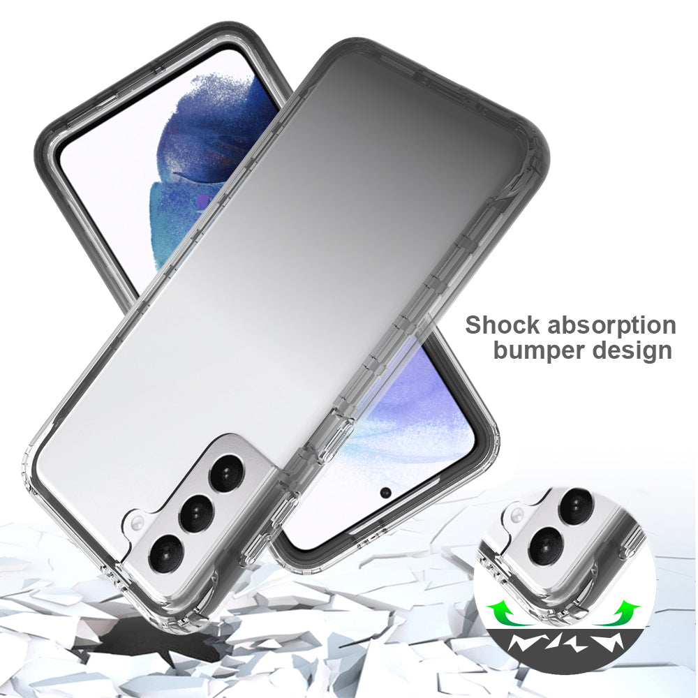 2-in-1 Gradient Color PC+TPU Hybrid Shell Case for Samsung Galaxy S21 5G/4G Cover