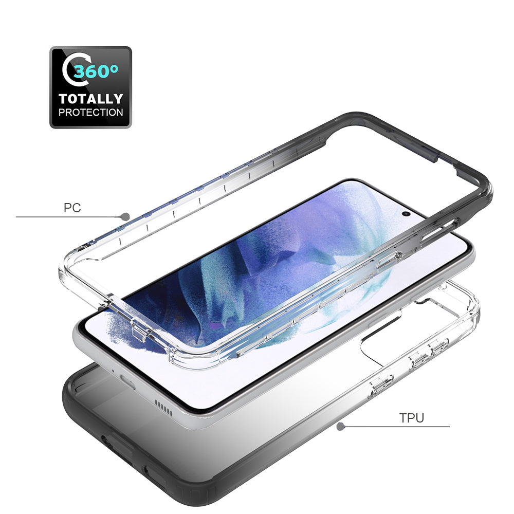 2-in-1 Gradient Color PC+TPU Hybrid Shell Case for Samsung Galaxy S21 5G/4G Cover