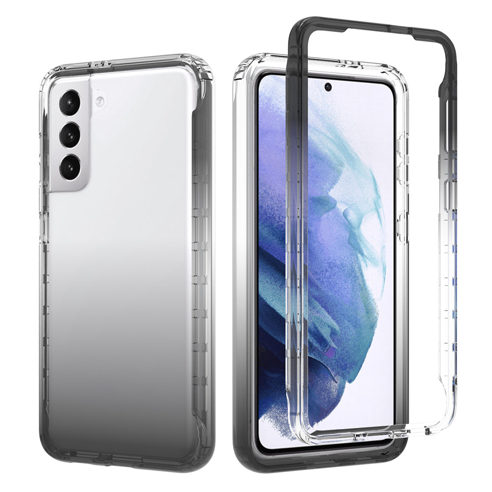 2-in-1 Gradient Color PC+TPU Hybrid Shell Case for Samsung Galaxy S21 5G/4G Cover