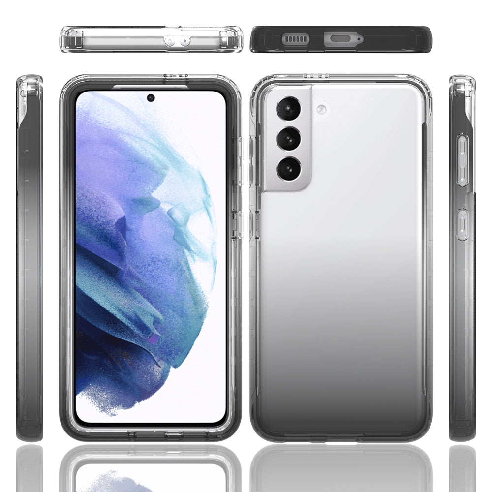 2-in-1 Gradient Color PC+TPU Hybrid Shell Case for Samsung Galaxy S21 5G/4G Cover
