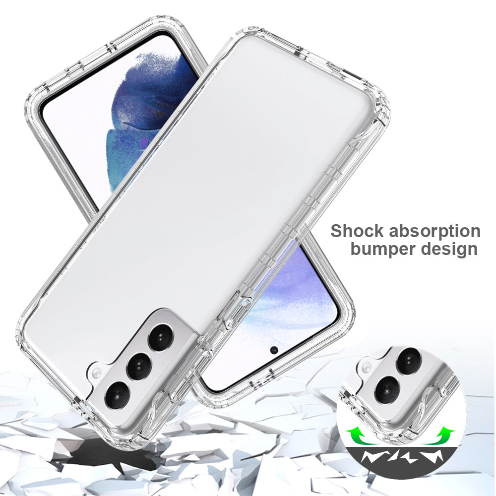 2-in-1 Gradient Color PC+TPU Hybrid Shell Case for Samsung Galaxy S21 5G/4G Cover