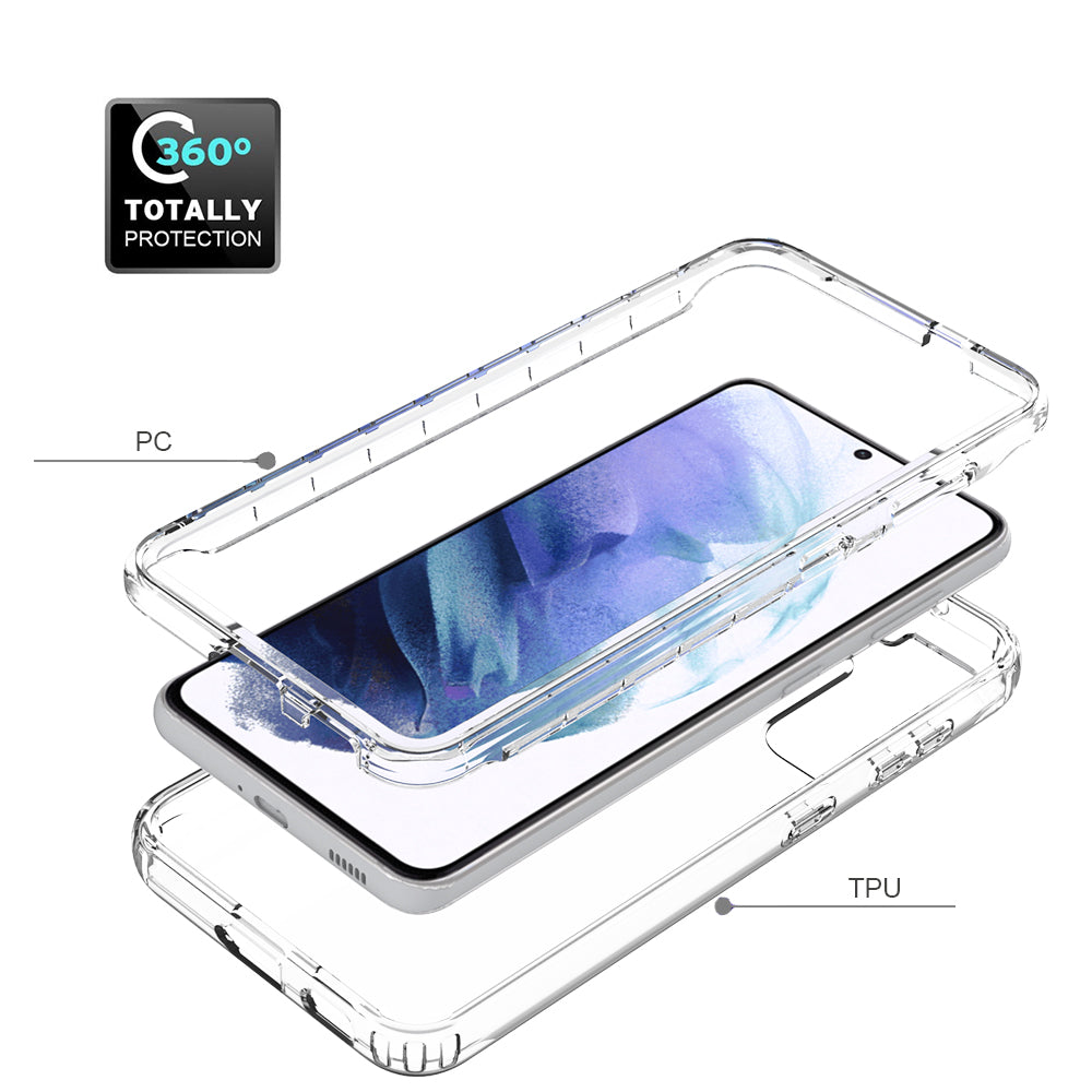 2-in-1 Gradient Color PC+TPU Hybrid Shell Case for Samsung Galaxy S21 5G/4G Cover