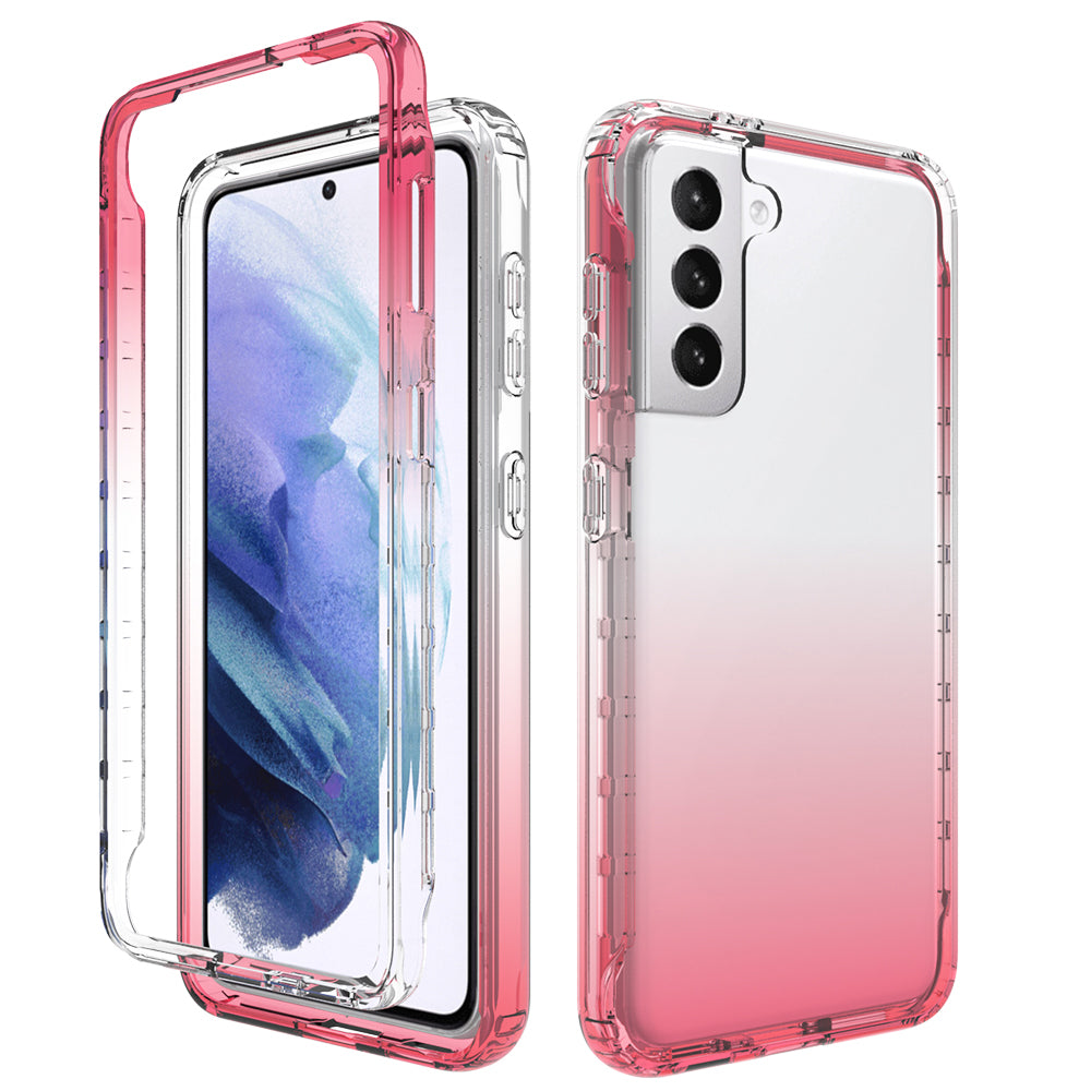 2-in-1 Gradient Color PC+TPU Hybrid Shell Case for Samsung Galaxy S21 5G/4G Cover