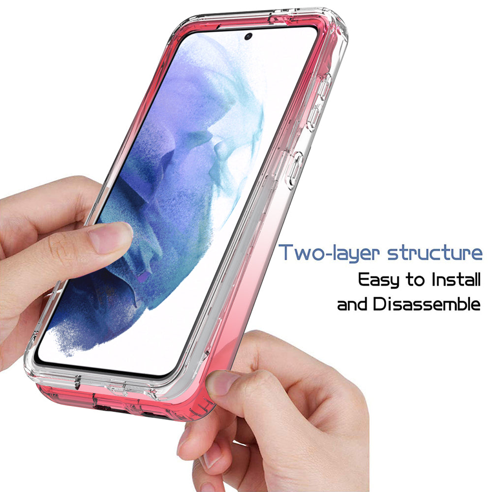 2-in-1 Gradient Color PC+TPU Hybrid Shell Case for Samsung Galaxy S21 5G/4G Cover