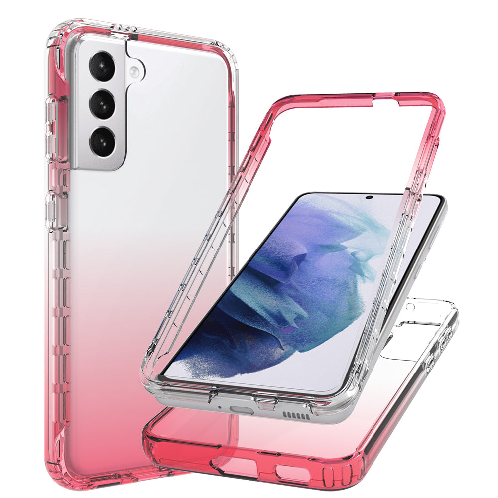 2-in-1 Gradient Color PC+TPU Hybrid Shell Case for Samsung Galaxy S21 5G/4G Cover