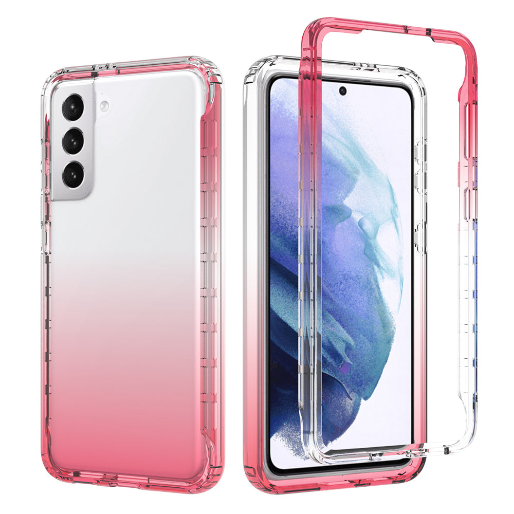 2-in-1 Gradient Color PC+TPU Hybrid Shell Case for Samsung Galaxy S21 5G/4G Cover