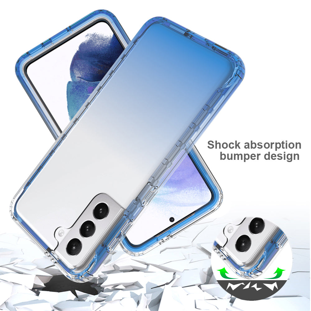 2-in-1 Gradient Color PC+TPU Hybrid Shell Case for Samsung Galaxy S21 5G/4G Cover