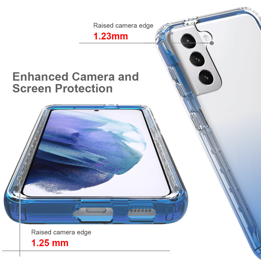 2-in-1 Gradient Color PC+TPU Hybrid Shell Case for Samsung Galaxy S21 5G/4G Cover