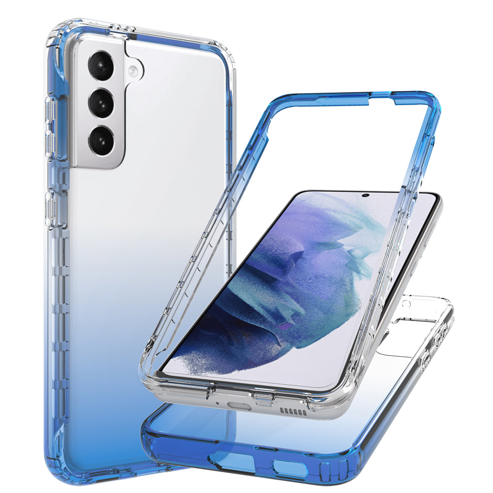 2-in-1 Gradient Color PC+TPU Hybrid Shell Case for Samsung Galaxy S21 5G/4G Cover