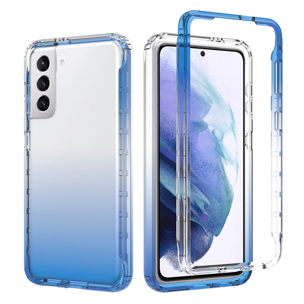 2-in-1 Gradient Color PC+TPU Hybrid Shell Case for Samsung Galaxy S21 5G/4G Cover