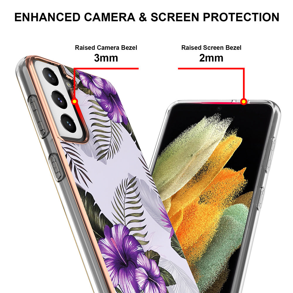 A Series Anti-Scratch Electroplating Slim TPU Drop Protection Cell Phone Case for Samsung Galaxy S21+ 5G