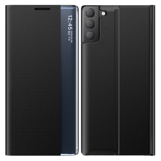 View Window Anti-fall Leather Protective Shell with Stand for Samsung Galaxy S21 FE