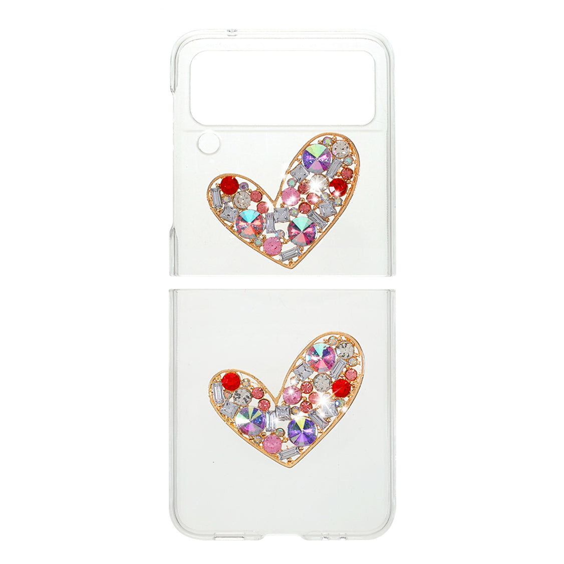 2-Pieces Design Anti-Collision Rhinestone Decoration PC + TPU Hybrid Cover Shell for Samsung Galaxy Z Flip3 5G