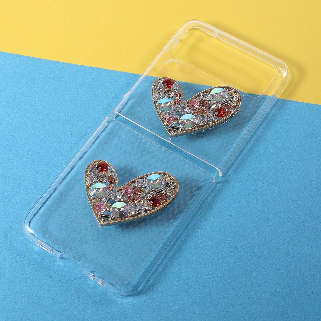 2-Pieces Design Anti-Collision Rhinestone Decoration PC + TPU Hybrid Cover Shell for Samsung Galaxy Z Flip3 5G