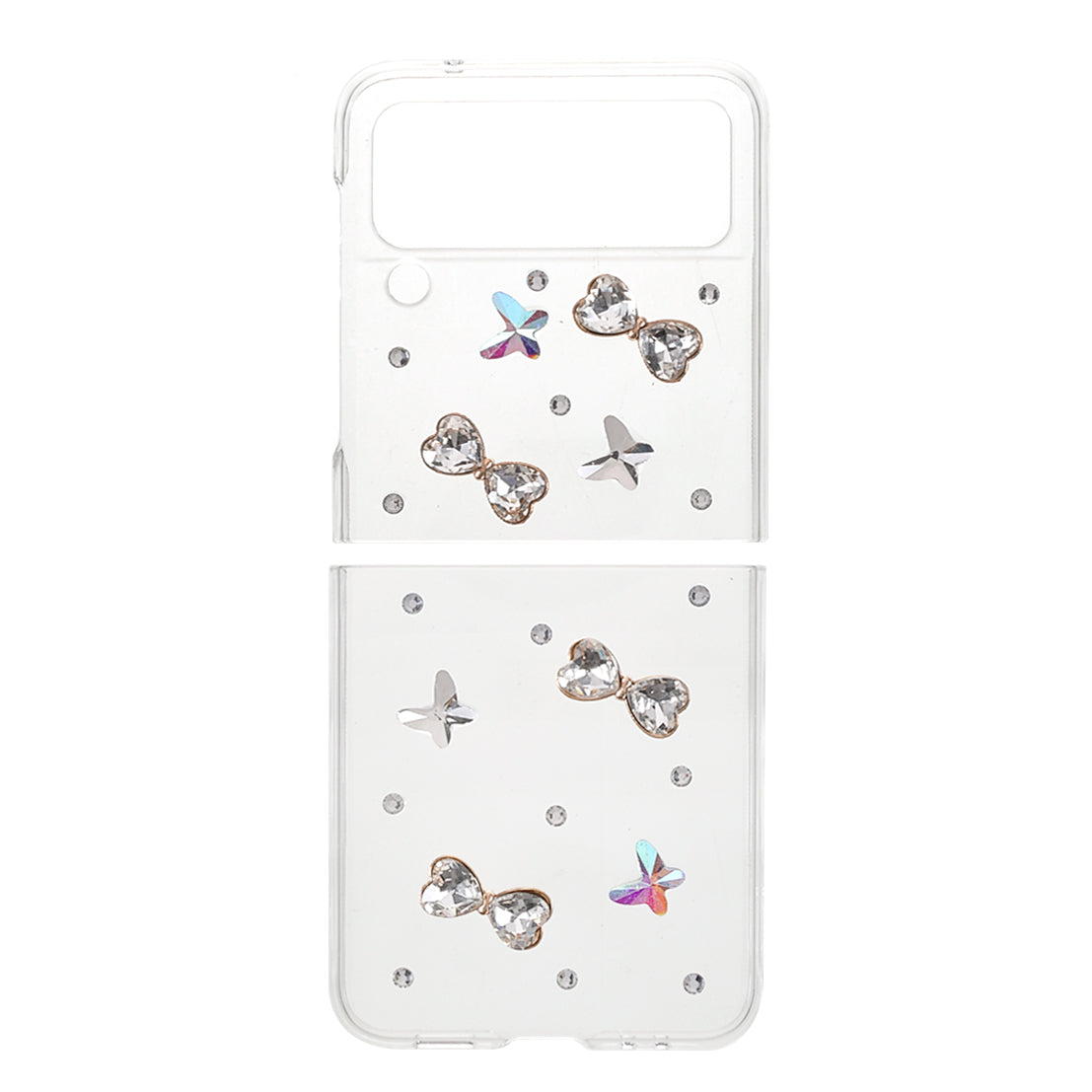 2-Pieces Design Anti-Collision Rhinestone Decoration PC + TPU Hybrid Cover Shell for Samsung Galaxy Z Flip3 5G