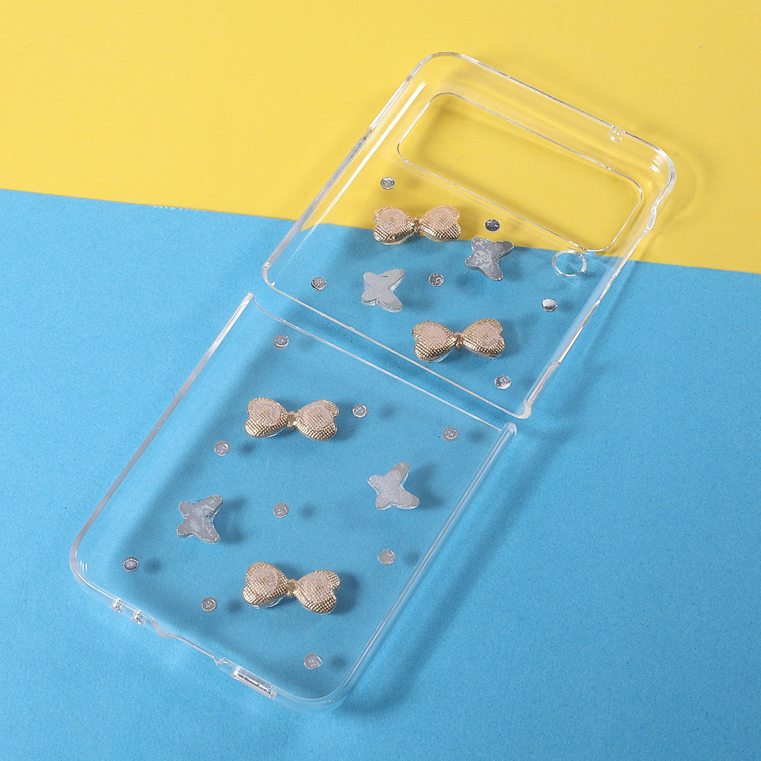 2-Pieces Design Anti-Collision Rhinestone Decoration PC + TPU Hybrid Cover Shell for Samsung Galaxy Z Flip3 5G