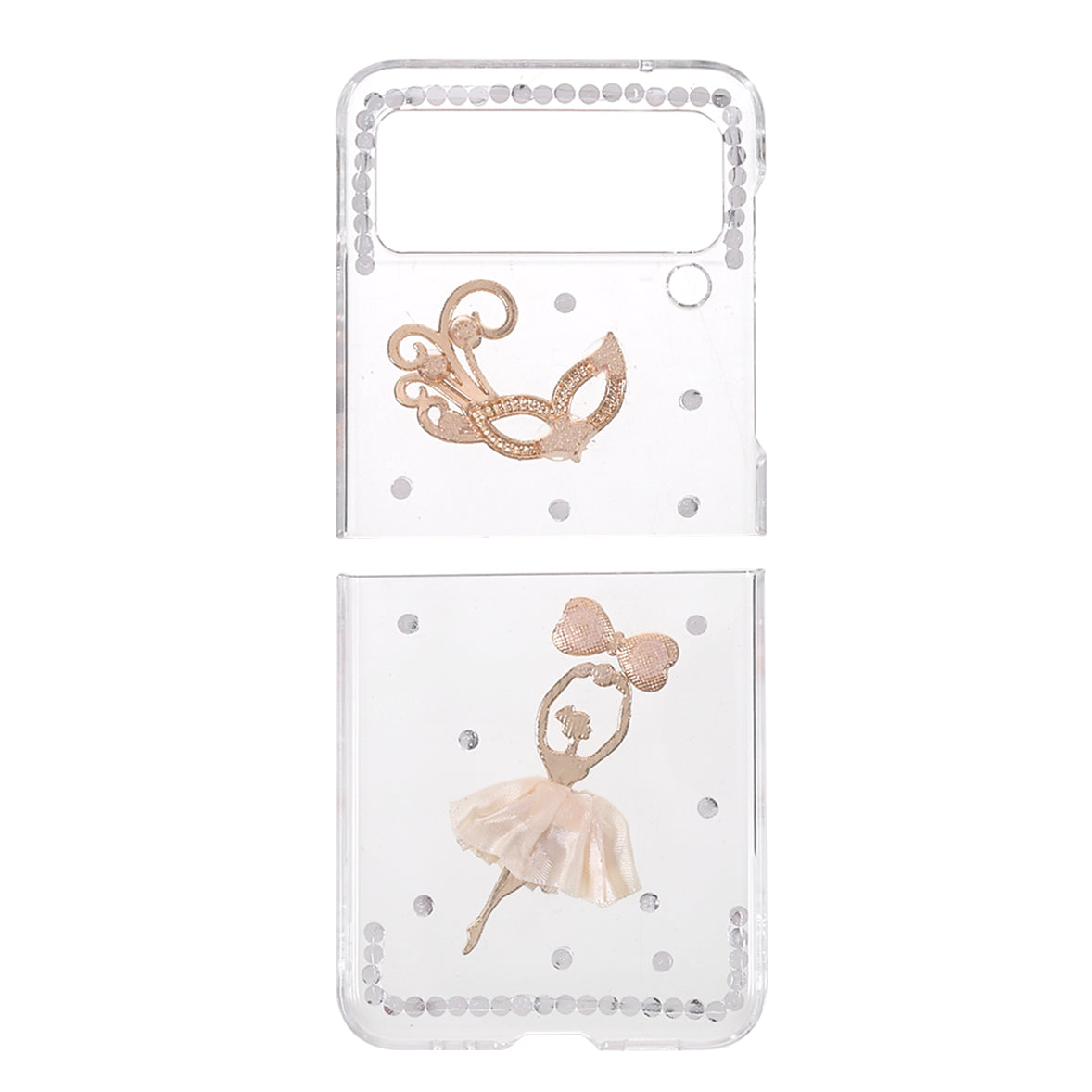 2-Pieces Design Anti-Collision Rhinestone Decoration PC + TPU Hybrid Cover Shell for Samsung Galaxy Z Flip3 5G
