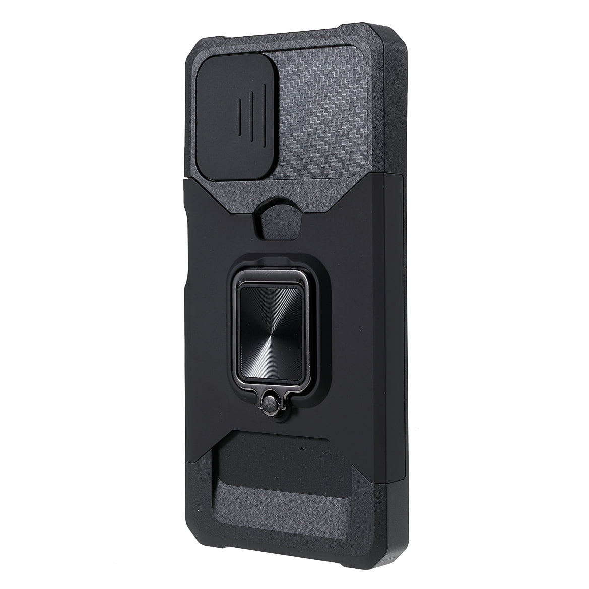 2 in 1 Camera Slider Design Hybrid Phone Case Cover with Kickstand and Card Holder for Samsung Galaxy A22 4G (EU Version)