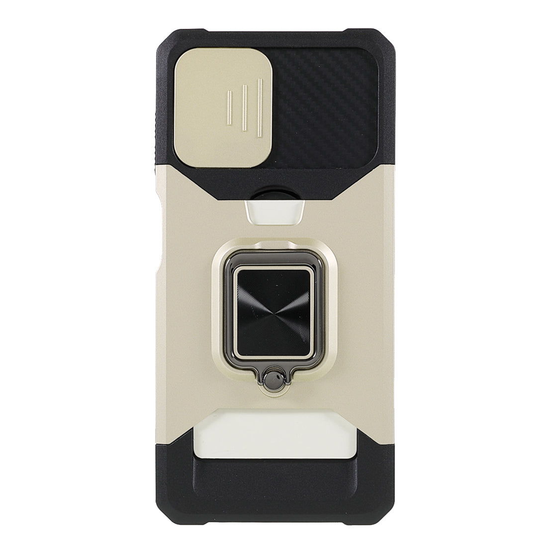 2 in 1 Camera Slider Design Hybrid Phone Case Cover with Kickstand and Card Holder for Samsung Galaxy A22 4G (EU Version)