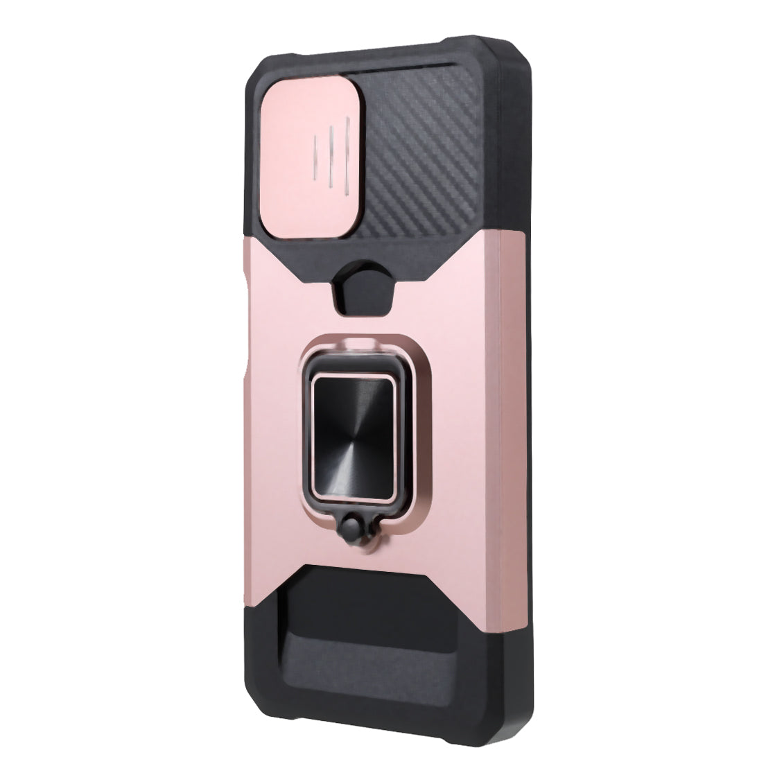 2 in 1 Camera Slider Design Hybrid Phone Case Cover with Kickstand and Card Holder for Samsung Galaxy A22 4G (EU Version)