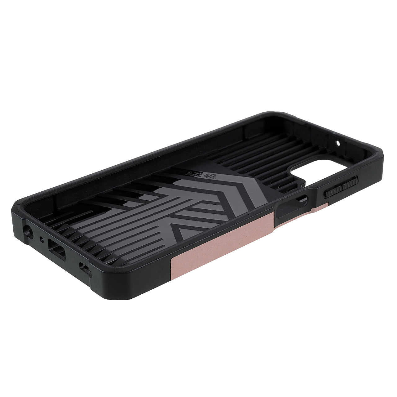 2 in 1 Camera Slider Design Hybrid Phone Case Cover with Kickstand and Card Holder for Samsung Galaxy A22 4G (EU Version)