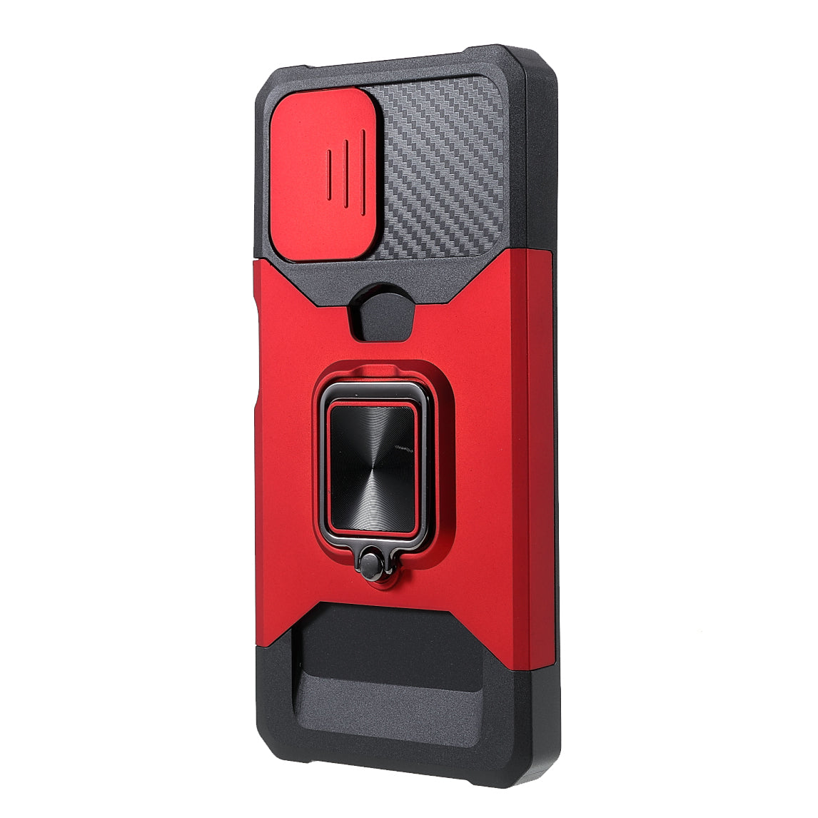 2 in 1 Camera Slider Design Hybrid Phone Case Cover with Kickstand and Card Holder for Samsung Galaxy A22 4G (EU Version)