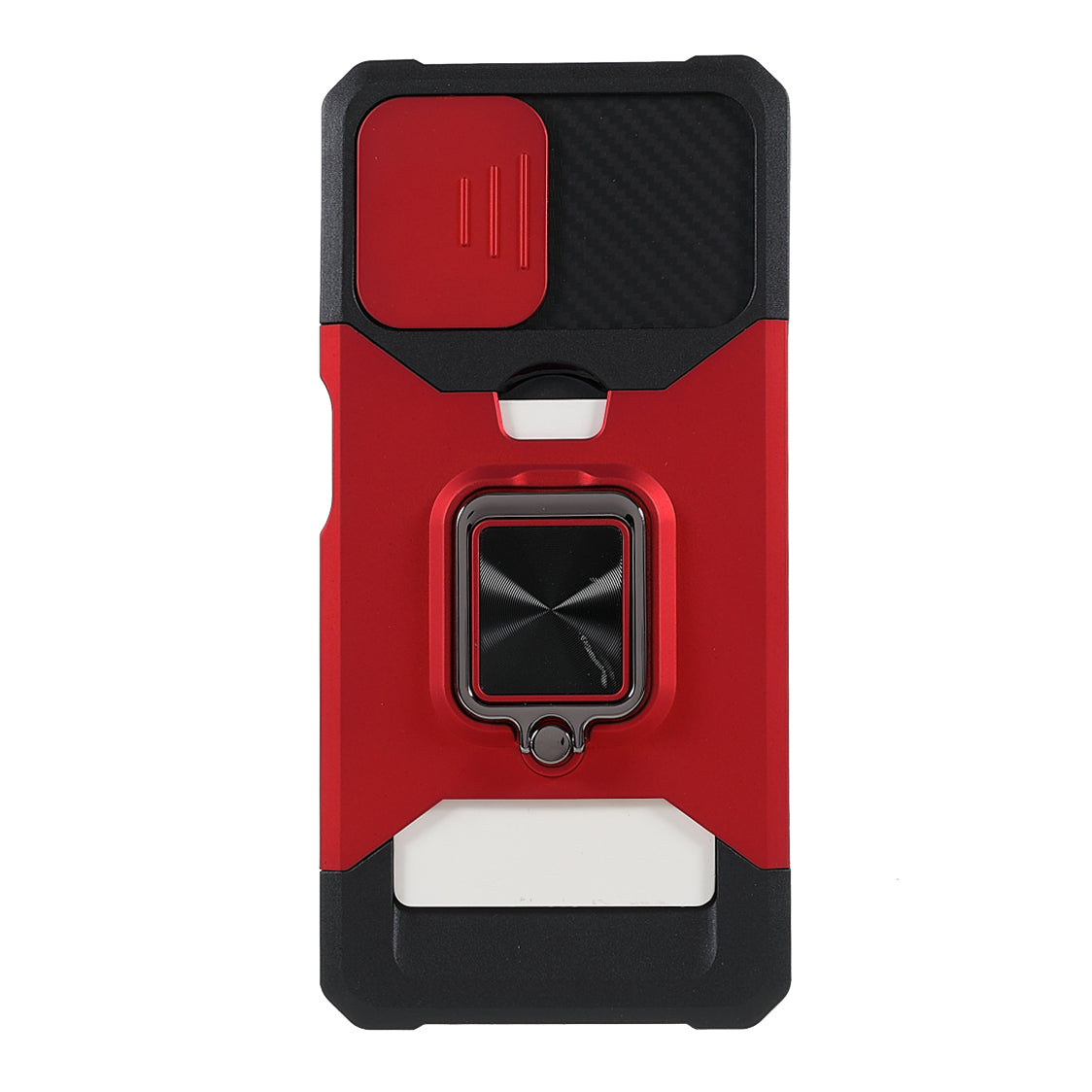 2 in 1 Camera Slider Design Hybrid Phone Case Cover with Kickstand and Card Holder for Samsung Galaxy A22 4G (EU Version)